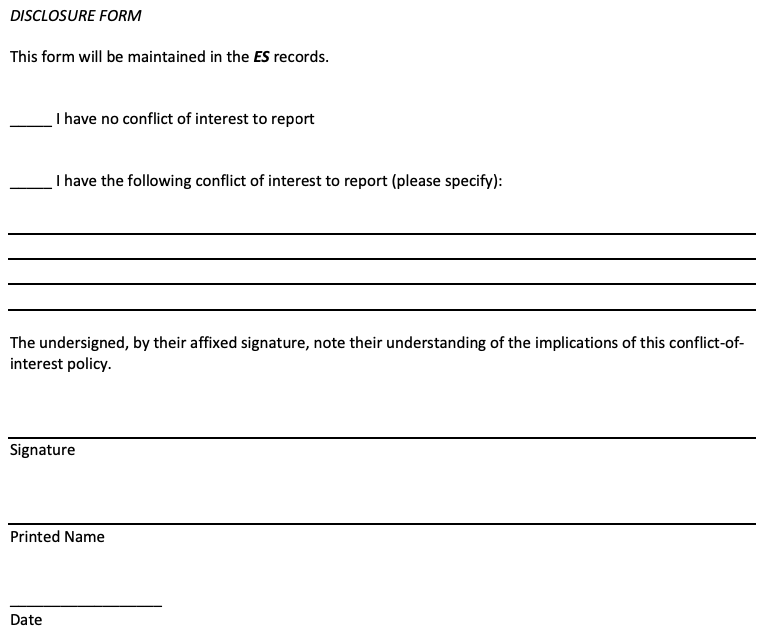 Conflict of interest form